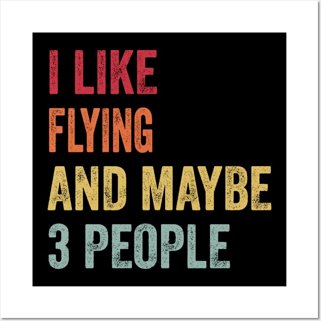 I Like Flying & Maybe 3 People Flying Lovers Gift Wall Art by ChadPill